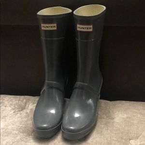 Hunter wedge rain boots . Gray Size 7